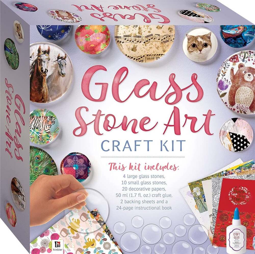 Hinkler Glass Stone Art Craft Kit with Instructional Book and Supplies